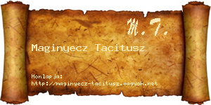 Maginyecz Tacitusz névjegykártya